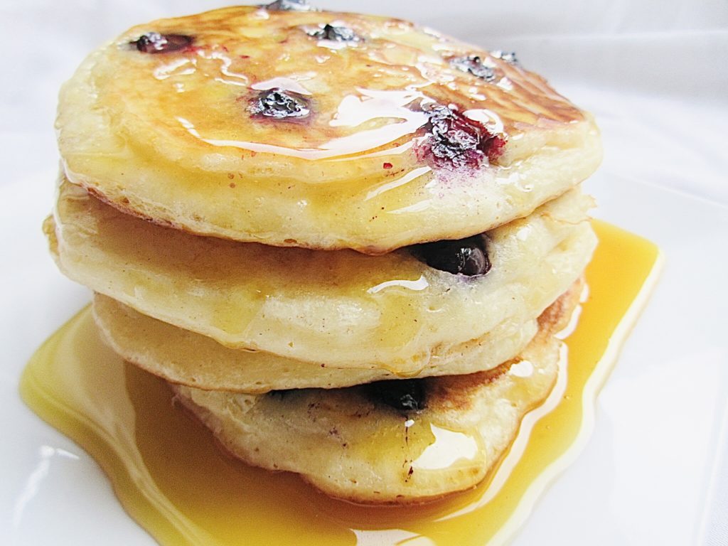 Blueberry and buttermilk pancakes