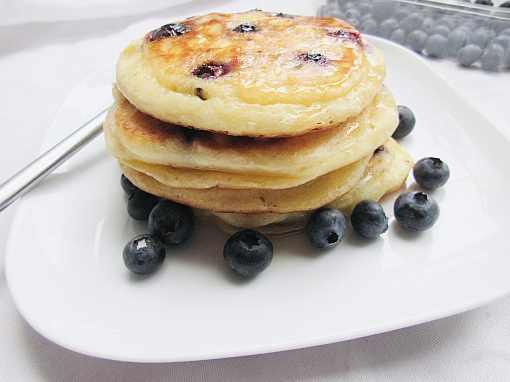 Blueberry and buttermilk pancakes