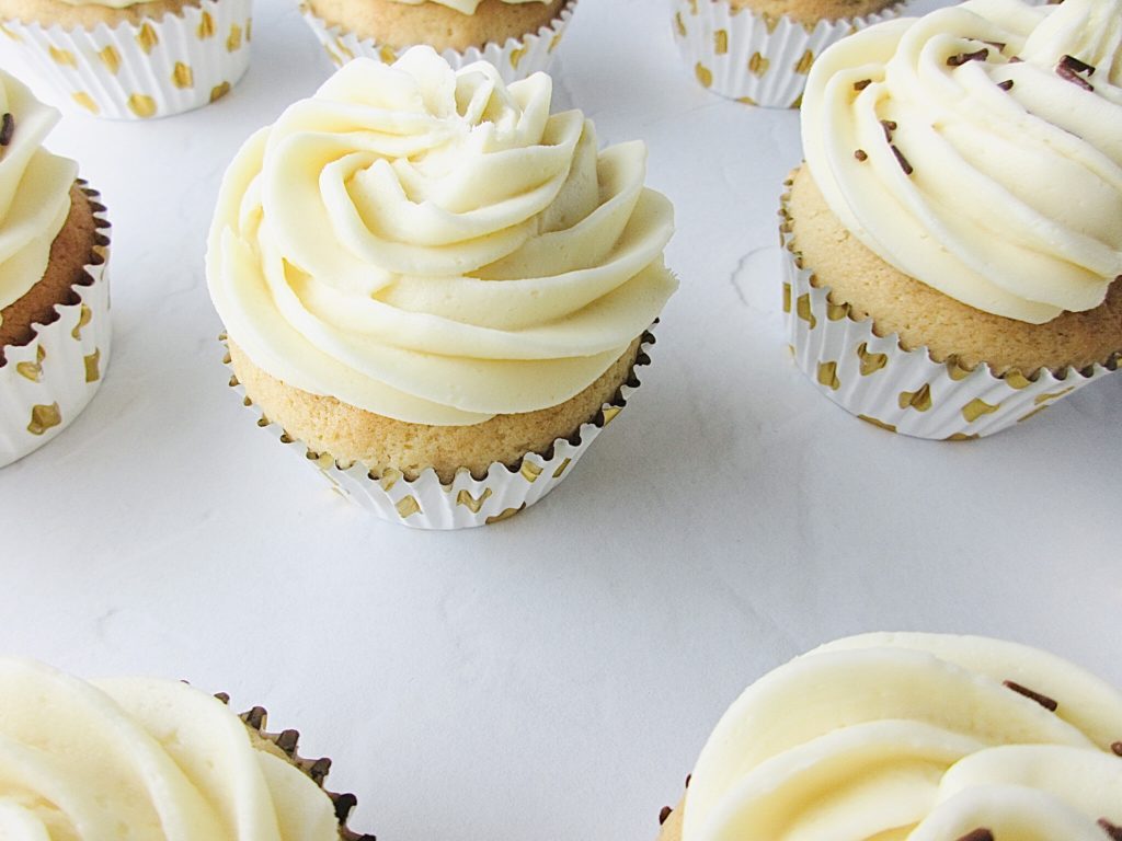 Irish Cream Cupcakes with Irish Cream Buttercream