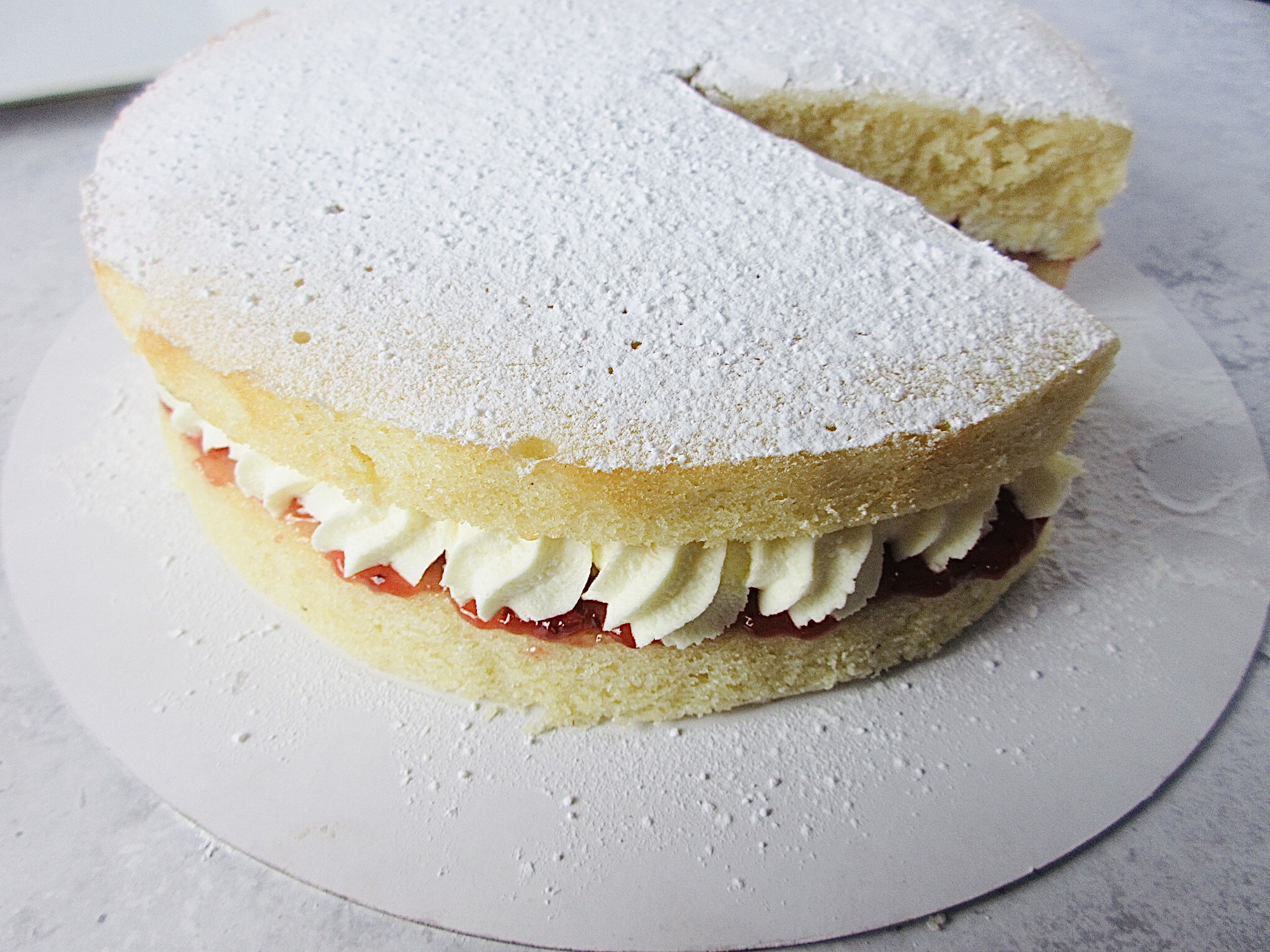 Jam and Whipped Cream Sponge Cake Andrea's Dainty Kitchen