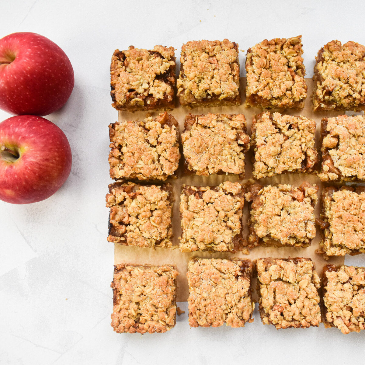 Apple crumble slices