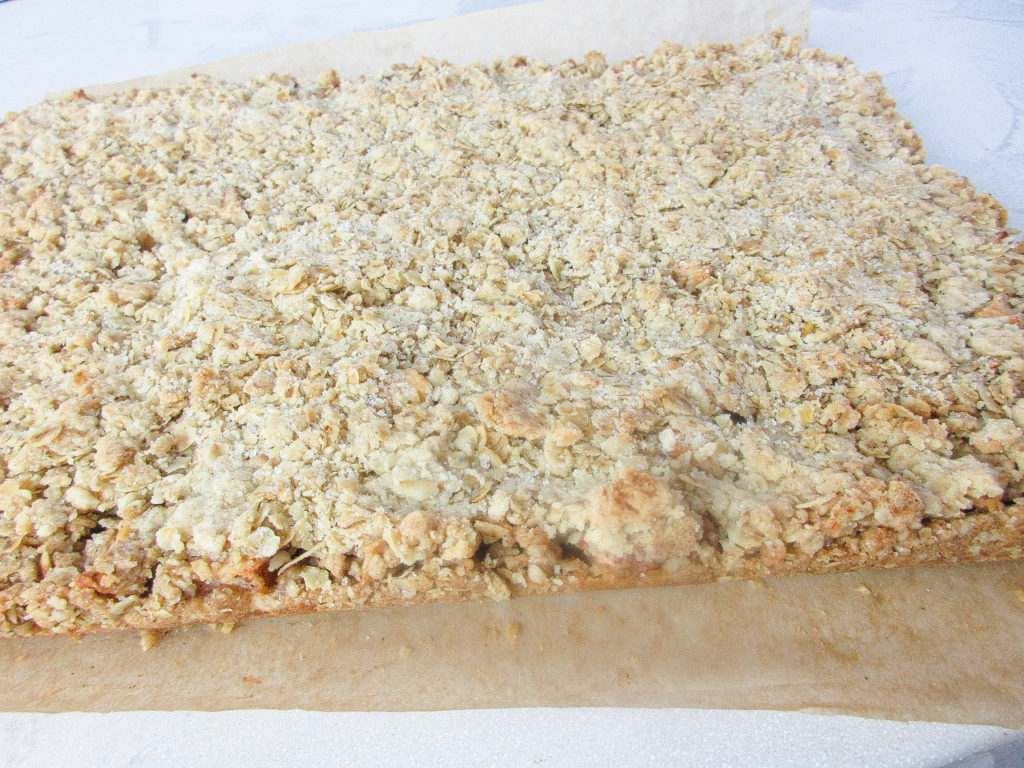 Freshly baked apple Crumble Slice