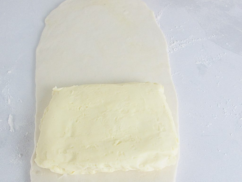 Butter block inside dough