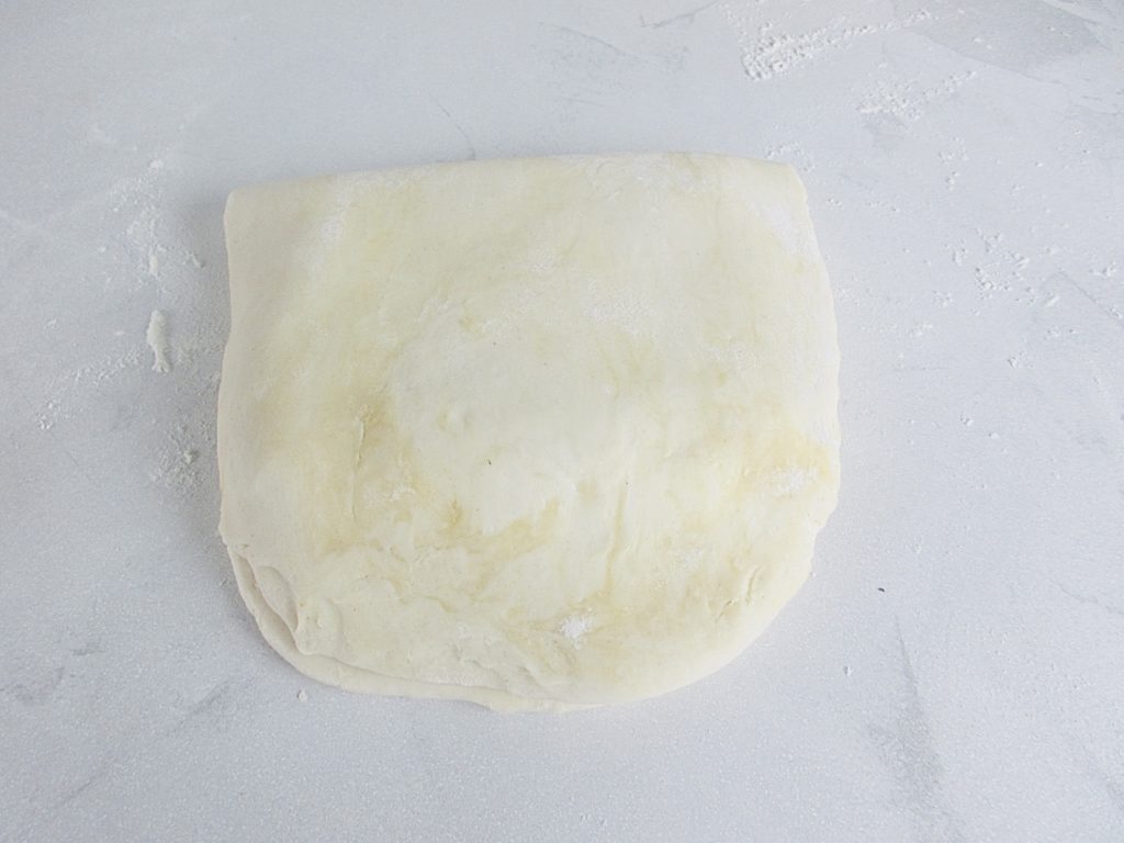 dough sealed with butter block inside