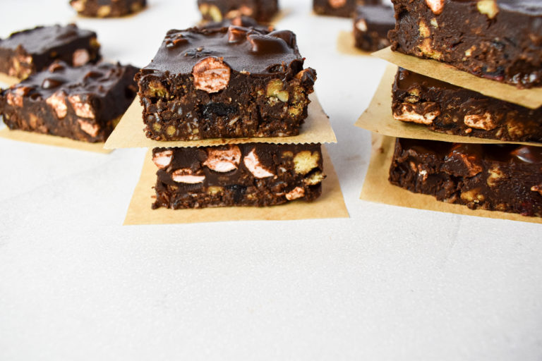 Easy Fruit and Nut Rocky Road Bars Andrea's Dainty Kitchen