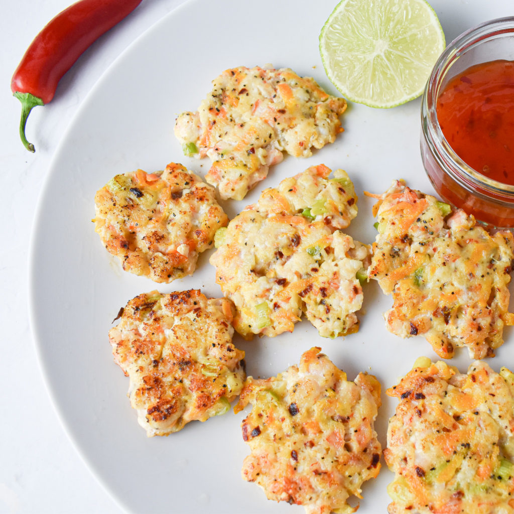 Prawn fritters with sweet chilli sauce