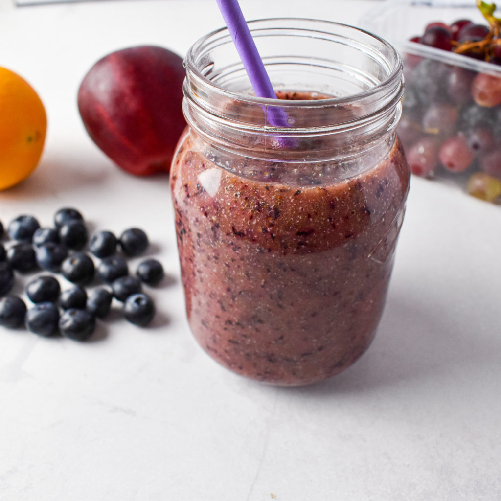 Blueberry Smoothie with Red Grapes