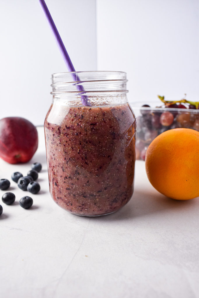 Blueberry Smoothie with Red Grapes