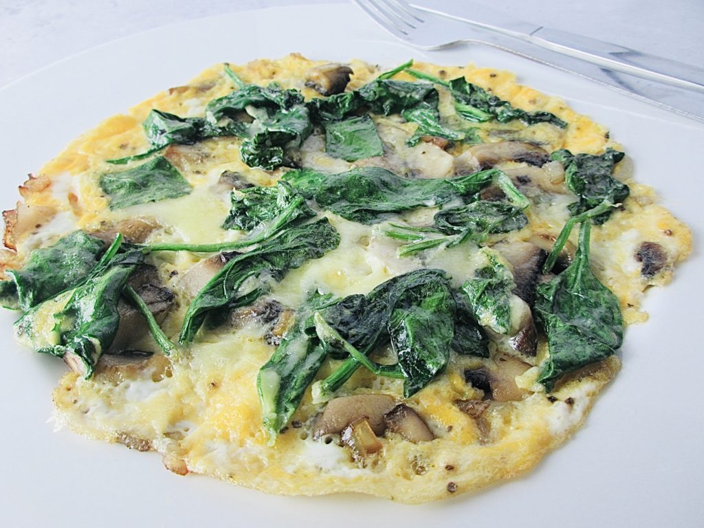 Spinach mushroom omelette