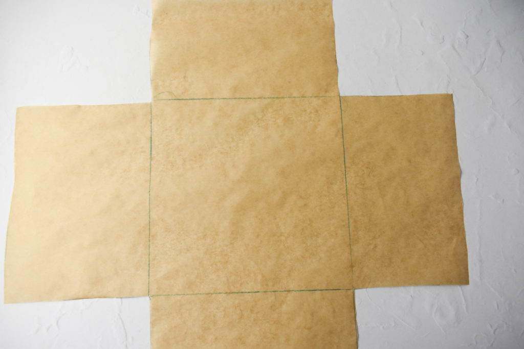 Line a square baking tin