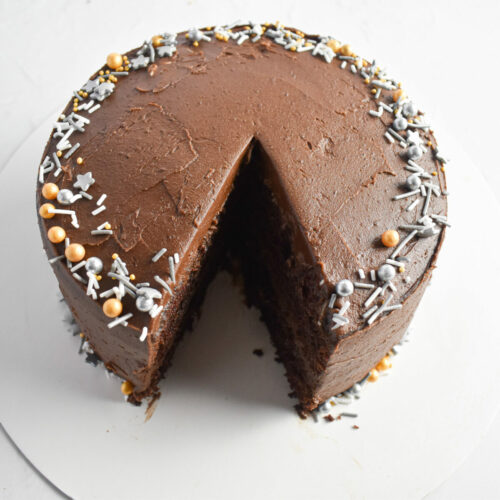 Double chocolate cake with chocolate buttercream