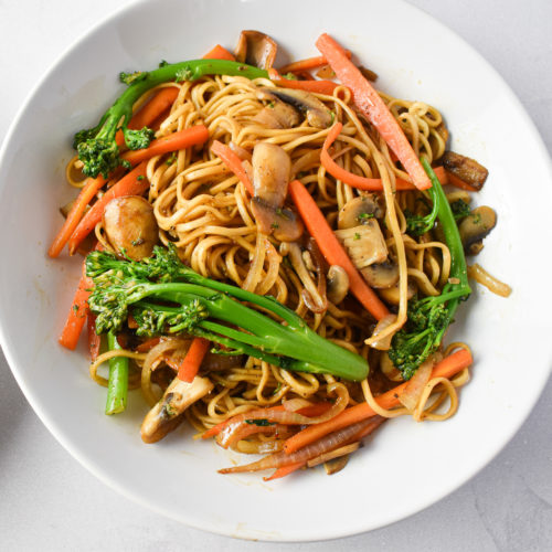 Vegetable Noodle Stir Fry (Vegan Friendly) - Andrea's Dainty Kitchen