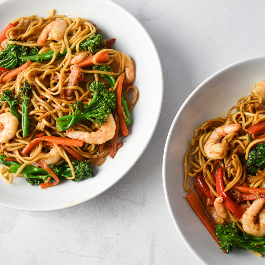 prawn noodle stir fry