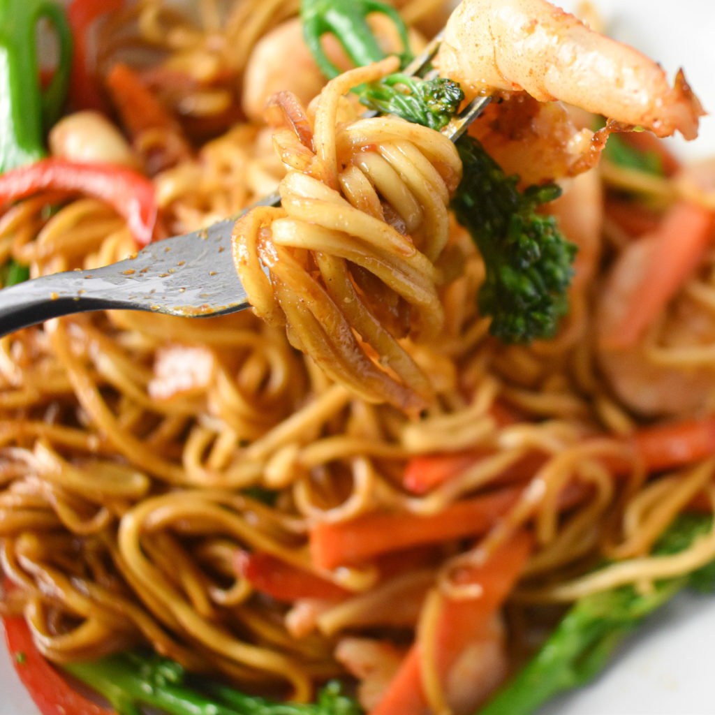 prawn noodle stir fry