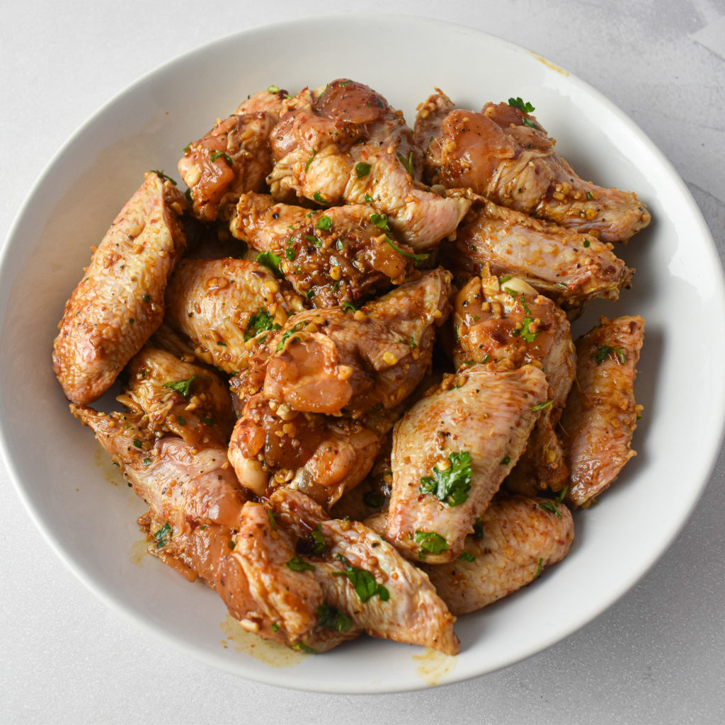 raw seasoned Garlic Parmesan Wings