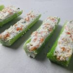 Cream Cheese and salmon on celery sticks