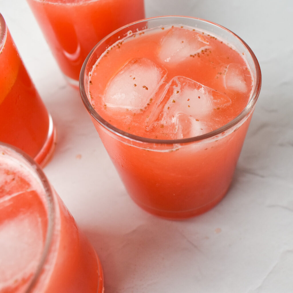 Strawberry lemonade with ice