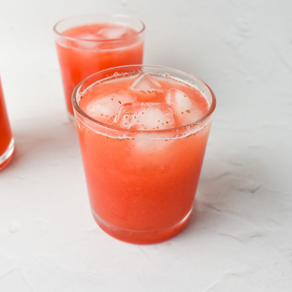 Glass of strawberry lemonade 