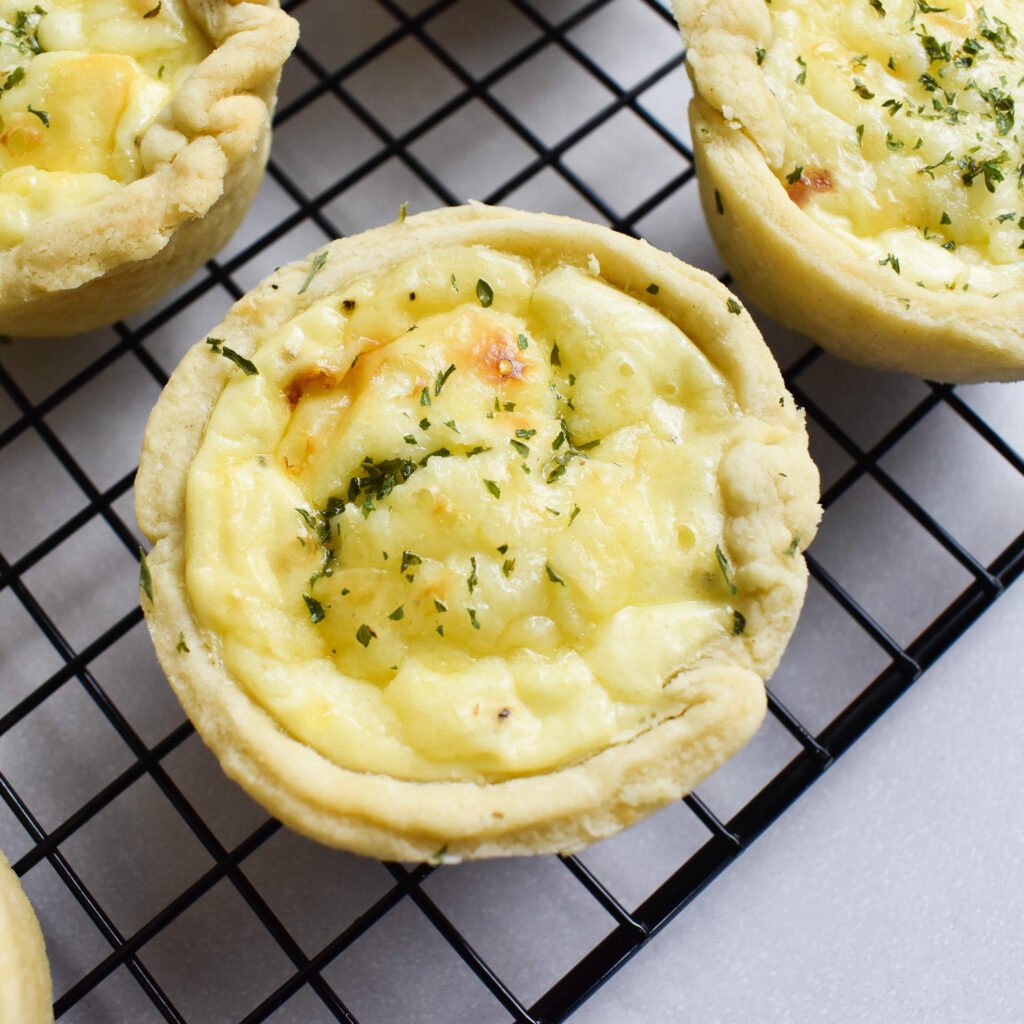 Mini Cheese Onion and Bacon Quiches