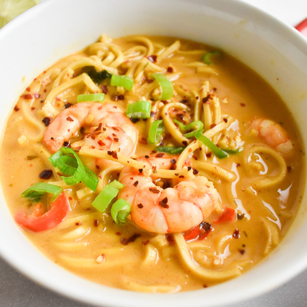Spicy Thai Curry Prawn Noodle Soup