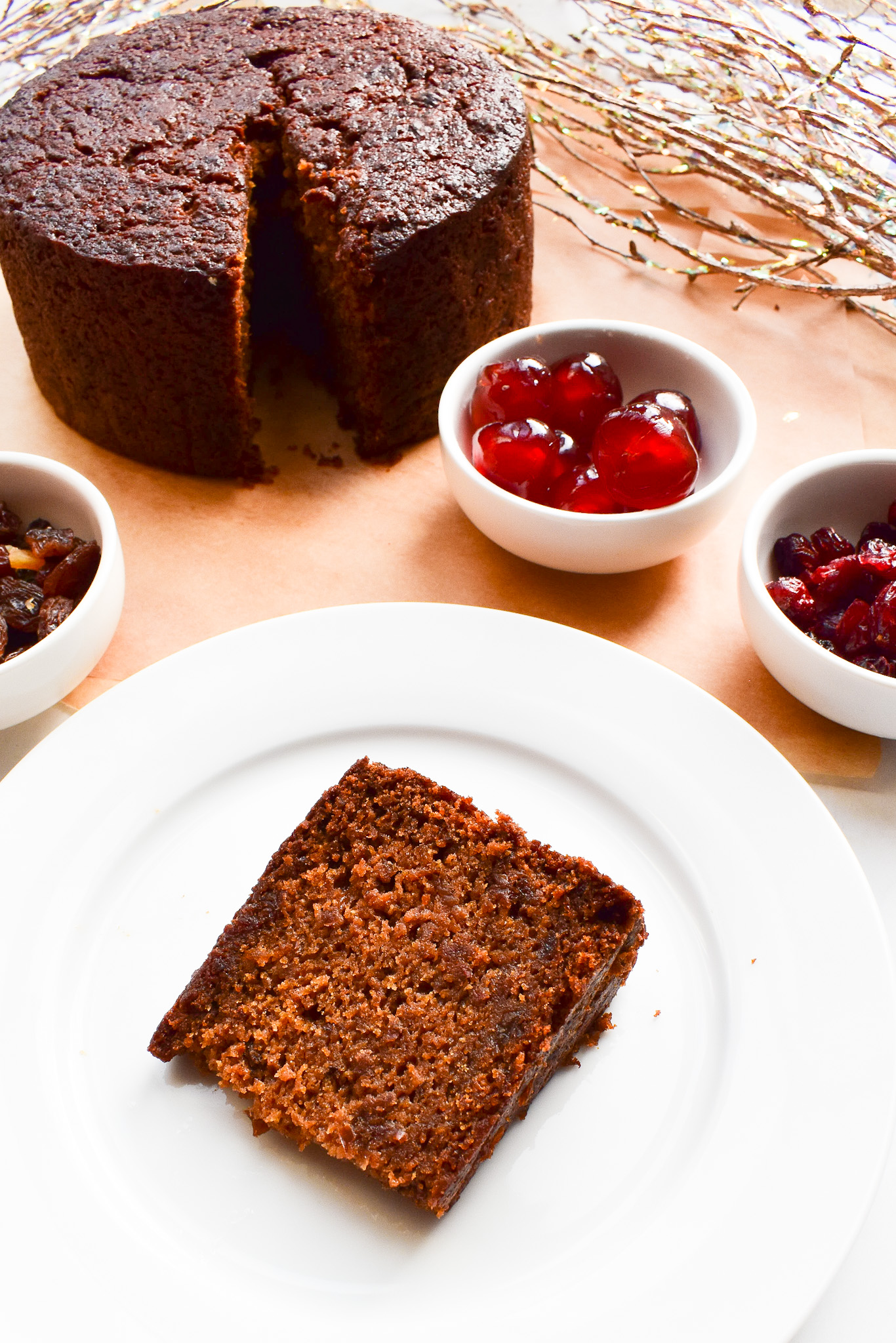 Slice of Jamaican fruit cake