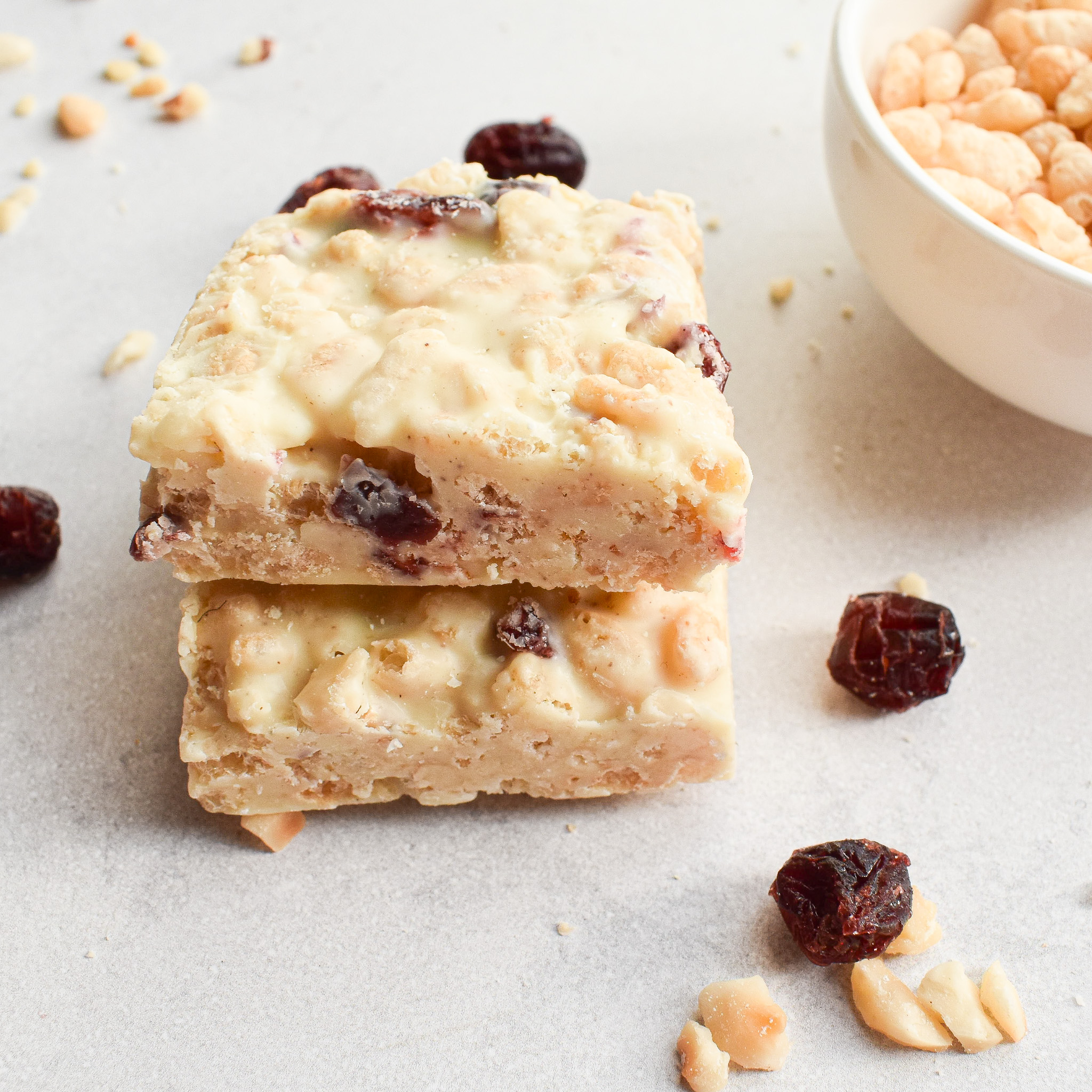 White Chocolate Fruit Crunch Bars