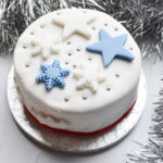 Decorated fruit christmas cake