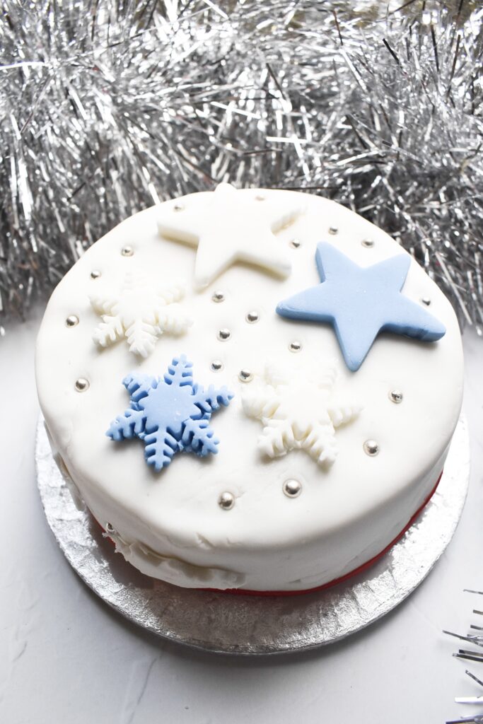 Decorated fruit cake
