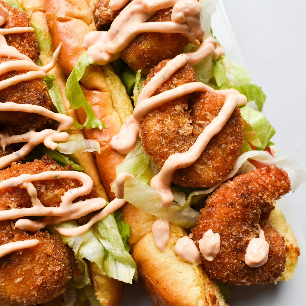 Crispy shrimp sandwich