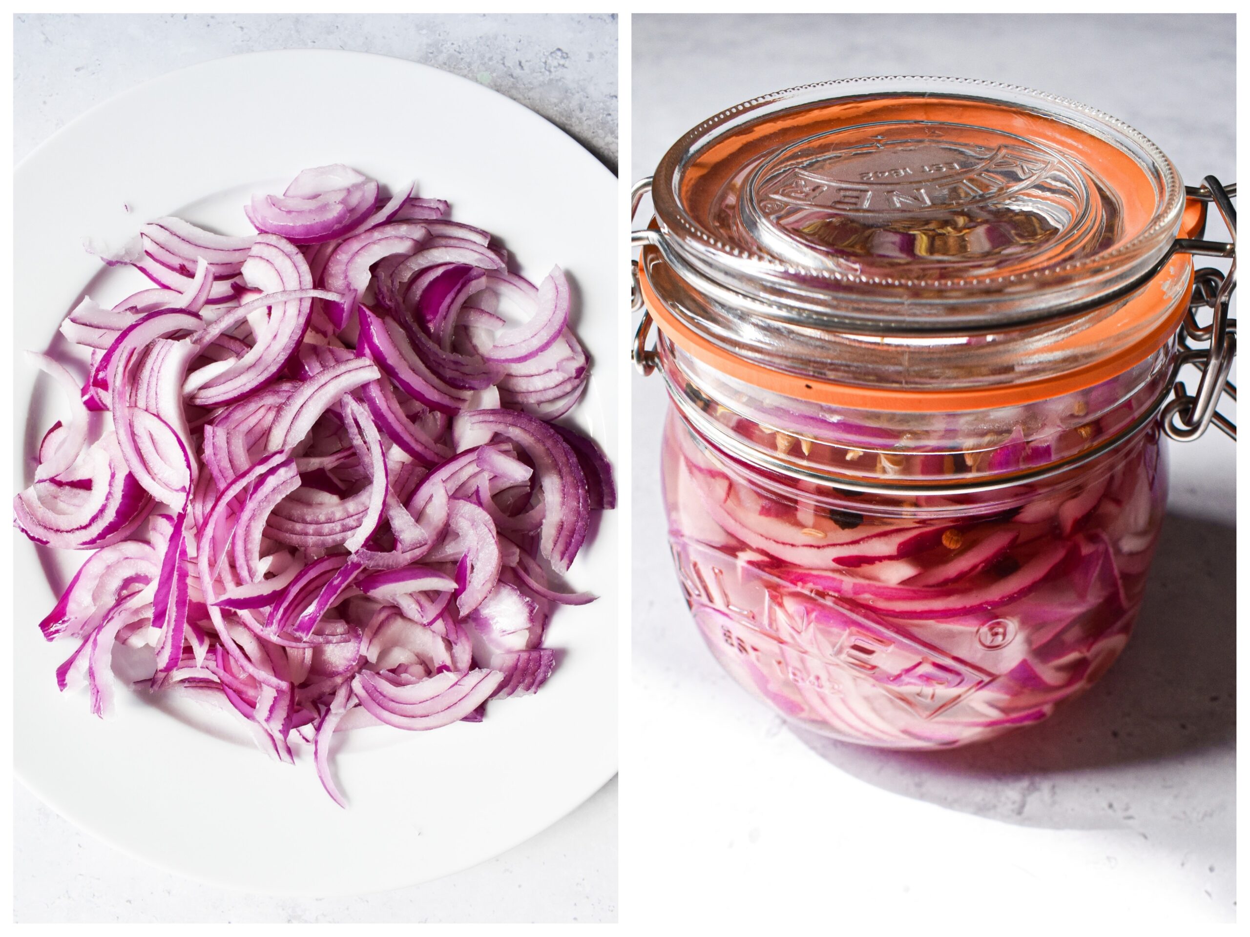 Sliced red onions