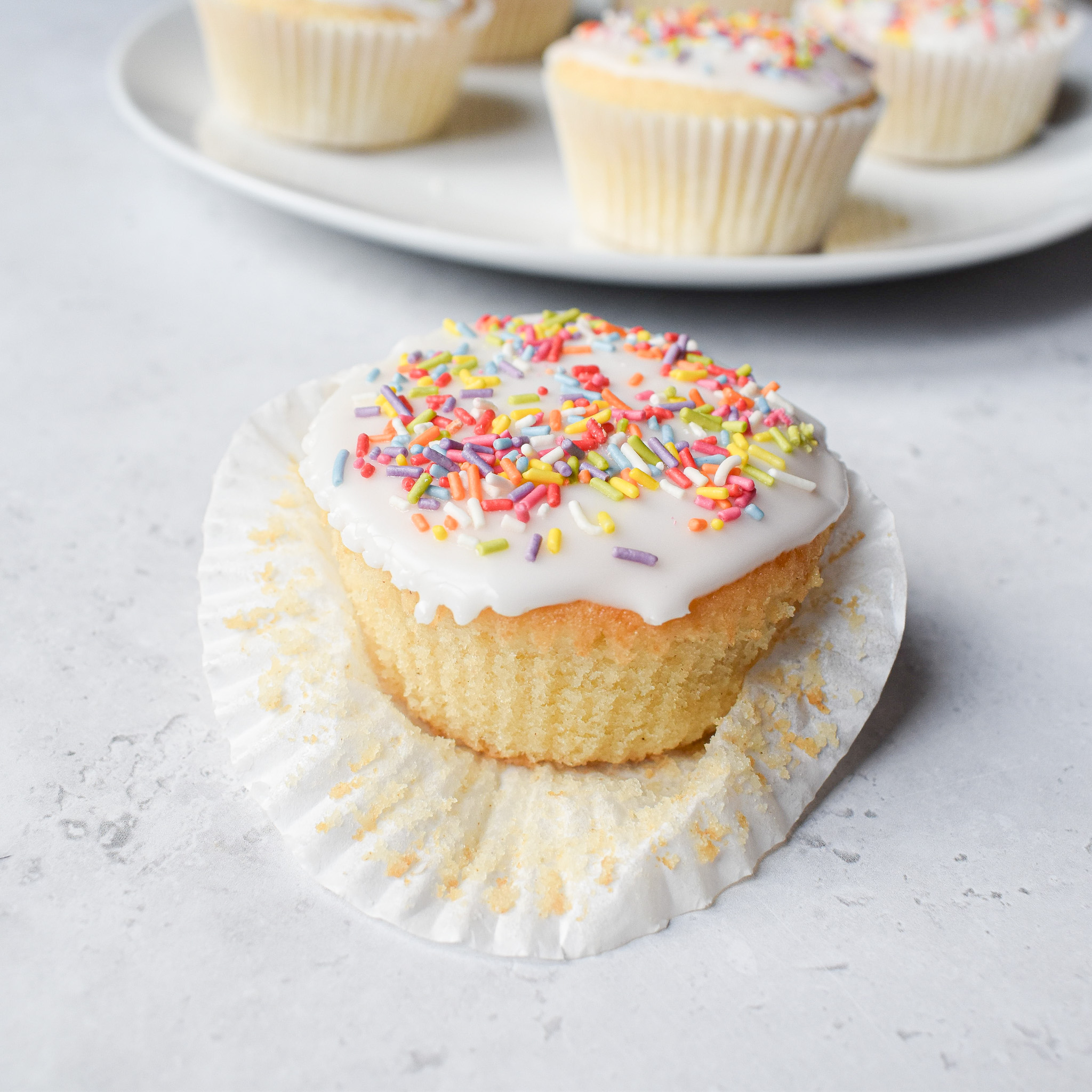 Glazed Vanilla Cupcakes (small batch)